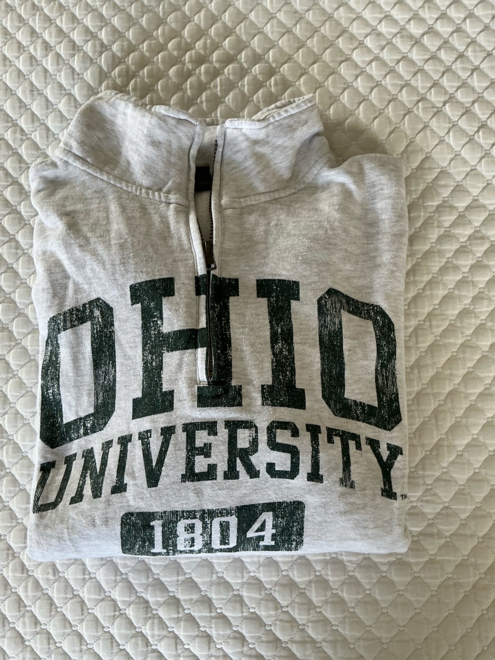 MV Sport Men’s Ohio University Grey 1/2 Zip Fleece Sweatshirt M - Picture 10 of 11
